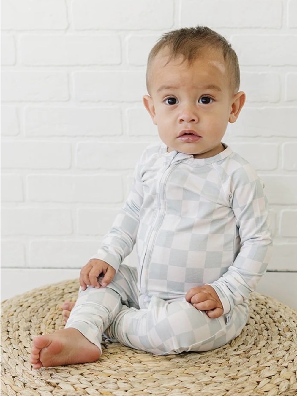 NWT Ava+Oliver Bamboo Ocean Checkers Convertible Zippy Romper 18-24mos